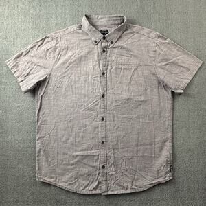 PrAna Shirt Adult Extra Large Red Button Up Short Sleeve Slim Fit Casual Men's